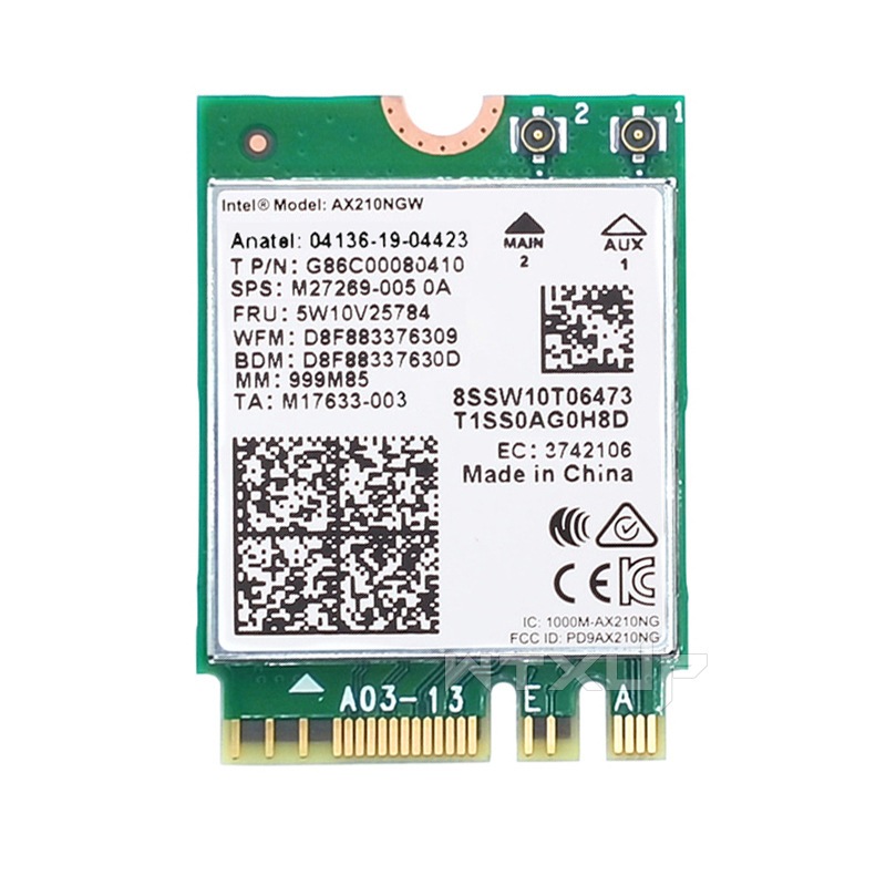 AX210NGW Intel Wi-Fi 6E Bluetooth 5.3 MU-MIMO  802.11ax Tri-Band Wi-Fi Adapter 2.4/5/6 GHz NGFF/M.2 