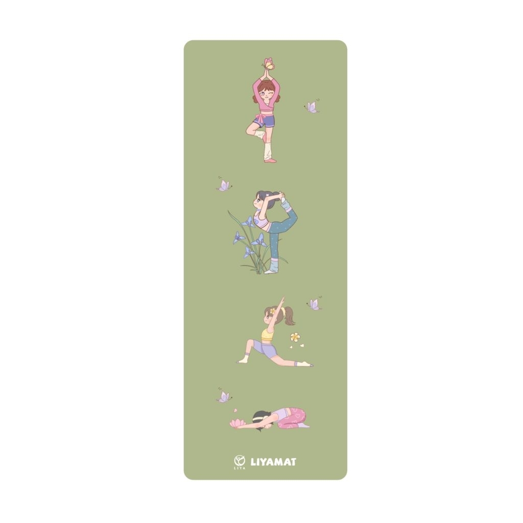 LIYAMAT-น้องลีญา Yoga girl เสื่อโยคะ yogamat เพิ่มความหนา หนึบ พื้นผิวผลิตจากPremium PU+ Natural rubber