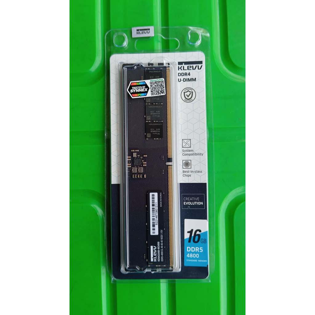 16GB (16X1) แรม KLEVV UDIMM DDR5 BUS 4800 ประกัน LT