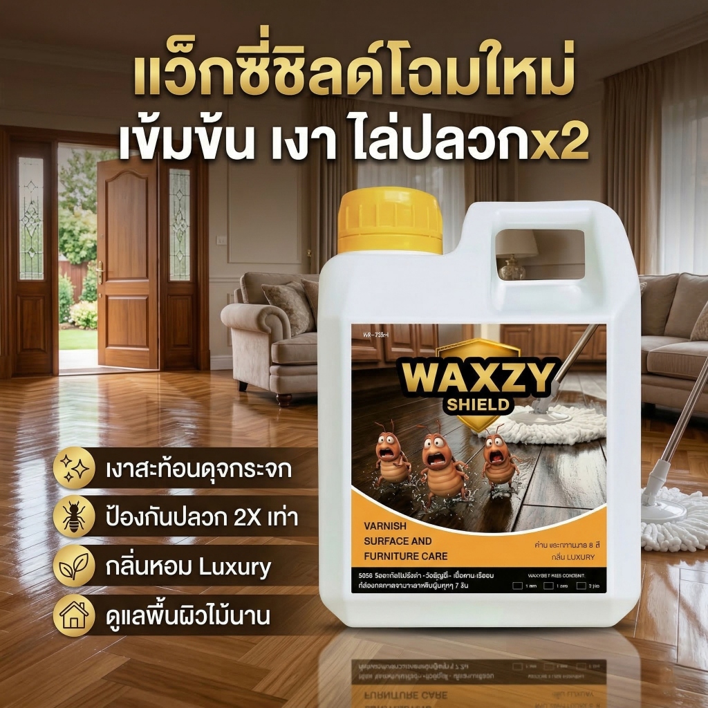 [ใหม่] Waxzy shilde ขี้ผึ้งเคลือบเงา ขี้ผึ้งทาไม้ ไล่ปลวก ชุบชีวิตเฟอร์นิเจอร์ไม้ และทุกพื้นผิว