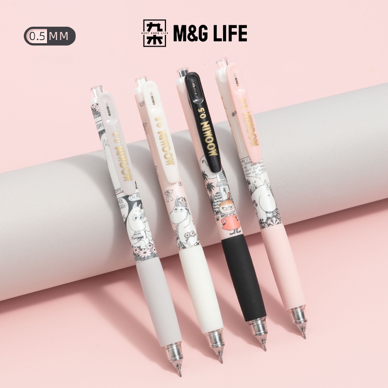 M&G Life x Moomin Gel Pen 0.5mm Black ปากกาลูกลื่นแบบกด เครื่องเขียนสำหรับโรงเรียนและสำนักงาน