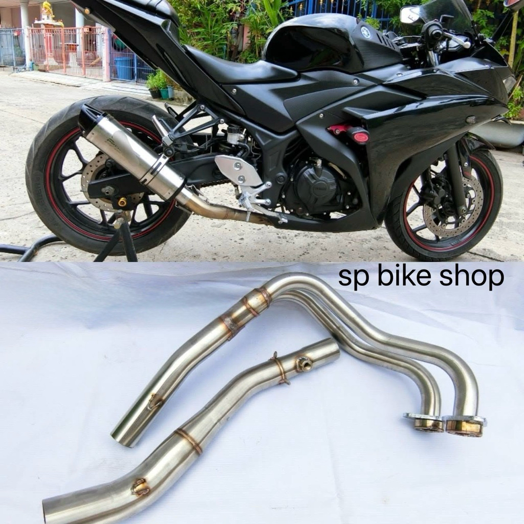 คอท่อฟูล yamaha R3 mt03 2.0 ผลิตไทย🇹🇭 แบบ2in1