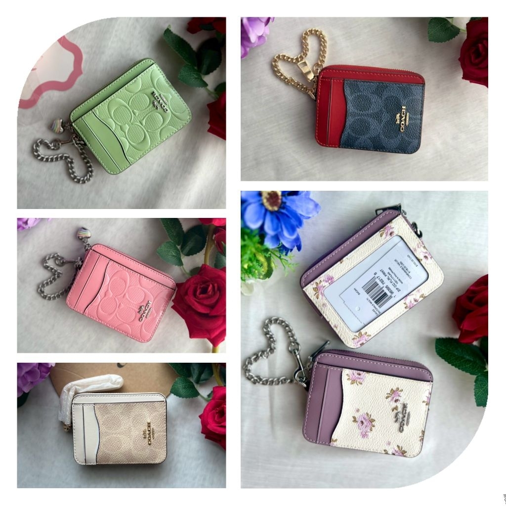 ใส่บัตร ใส่เหรียญ  ZIP CARD CASE IN SIGNATURE  CDQ15CW883