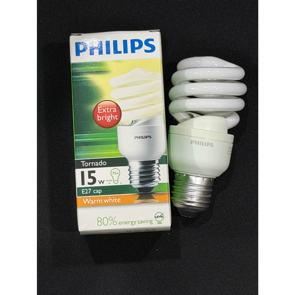 Philips Tornado หลอดประหยัดไฟ ทอร์นาโด ฟิลิปส์ 15W 20W ขั้ว E27 ไฟบ้าน 220V ราคาพิเศษ แพคคู่ 2 ดวง CLEARANCE SALE