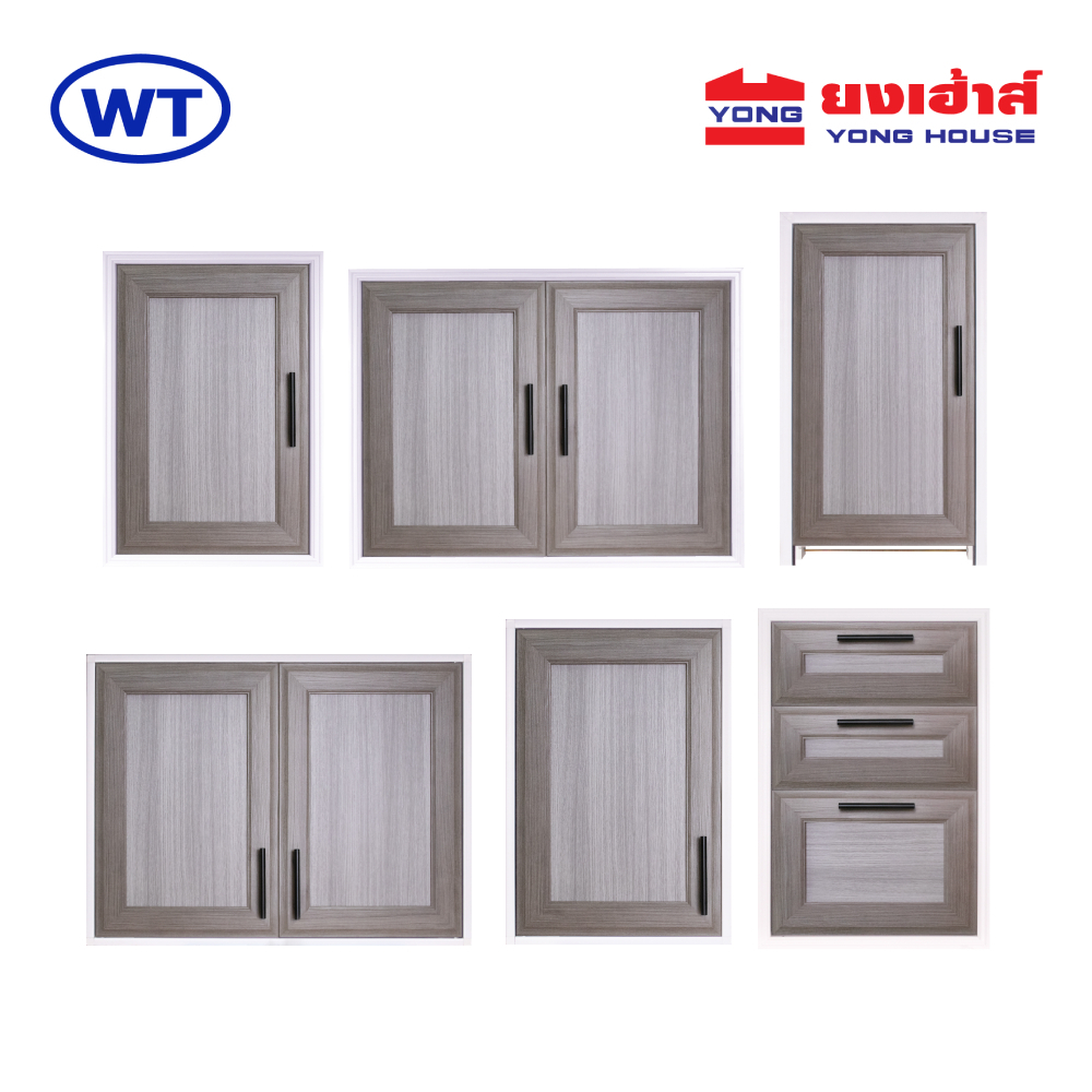 WT Rhino บานซิงค์เดี่ยว บานซิงค์คู่ บานซิงค์ถังแก๊ส ตู้ลอย ตู้ลิ้นชัก รุ่น CBD I-BROWN บานซิงค์ UPVC สีน้ำตาล ลิ้นชัก