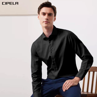 CIPELA เสื้อเชิ้ตแขนยาวชาย สีพื้น เสื้อเชิ้ตชาย เชิ้ตทำงาน เชิ้ตลำลองชาย ผ้านิ่ม ใส่สบาย ยับยาก ผ้าไม่ร้อน