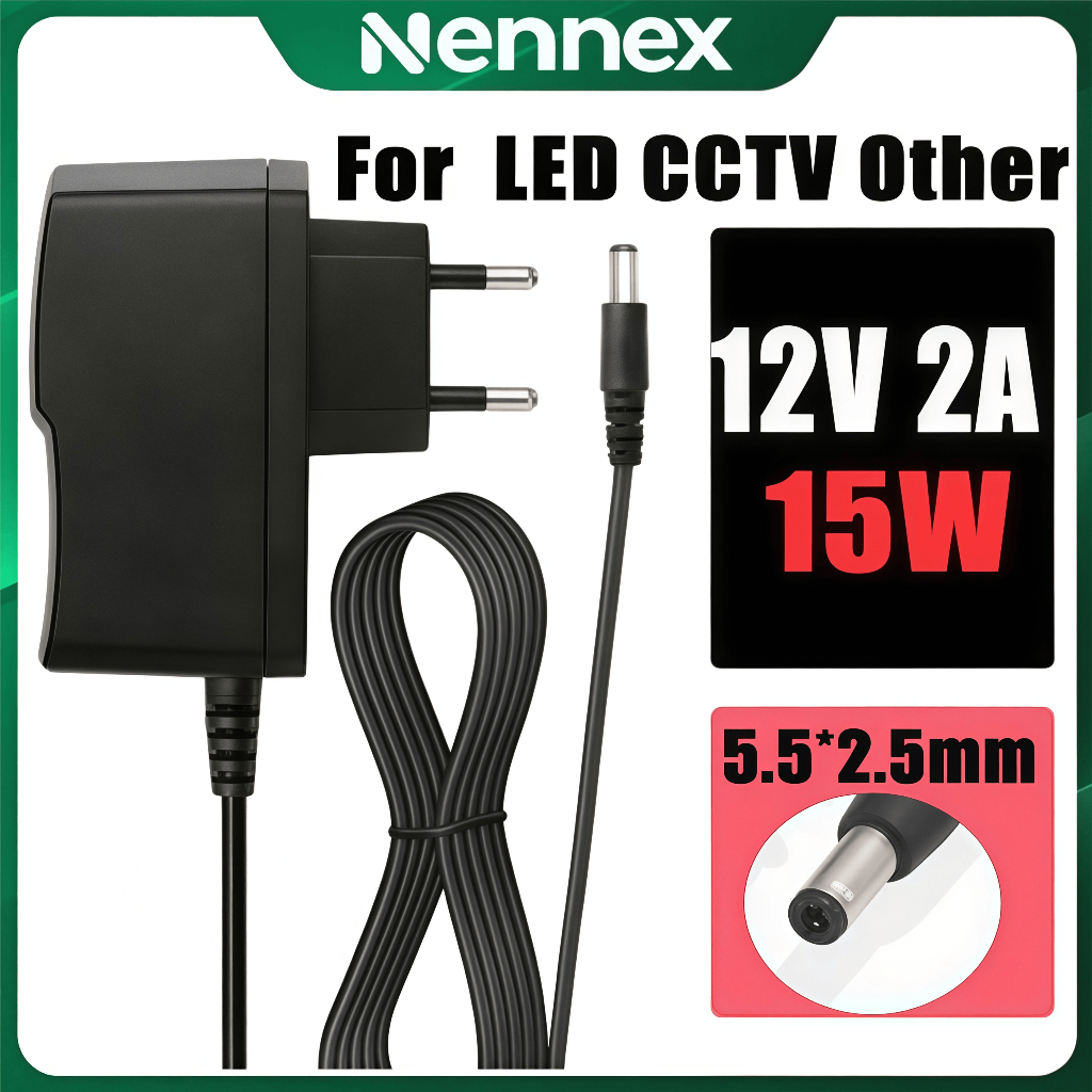 อะแดปเตอร์ 5V/12V 2A อะแดปเตอร์กล้องวงจรปิด 5V/12V 2A สำหรับกล้องวงจรปิด (หัว 5.5 x 2.5MM)