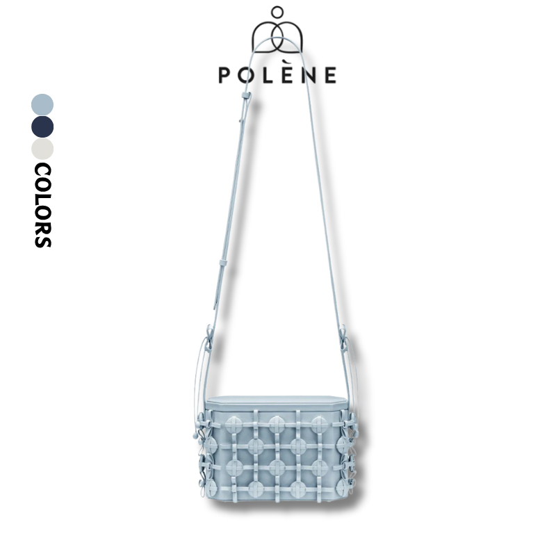 「ของแท้ 100 %」Polene Button Bow Box Bag