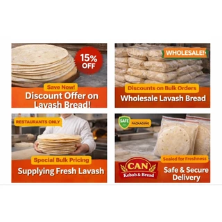 แป้งเคบับ. Kebab bread. Tortilla. Lavaş ekmeği (10 pieces in pack)