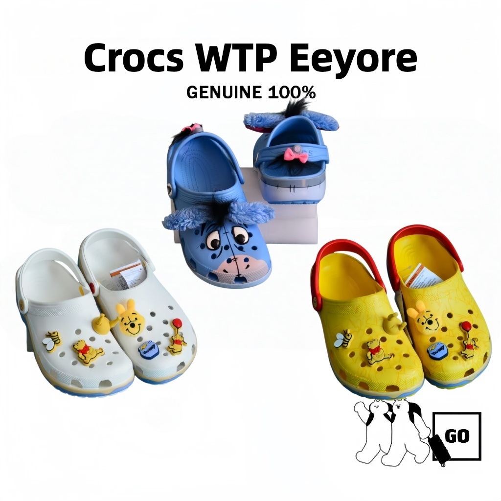 【ของแท้100%】Crocs WTP Eeyore รองเท้า รองเท้าแตะ กันลื่นและทนต่อการสึกหรอ สะดวกสบาย