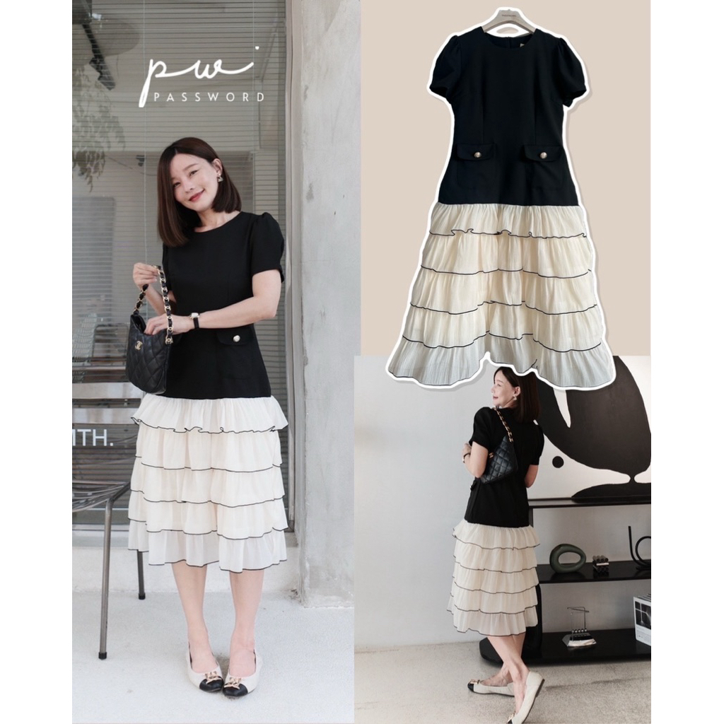 Password 7090 เดรสผ้าคอตตอนผสมเนื้อนุ่มอย่างดีได้ลุคสวย