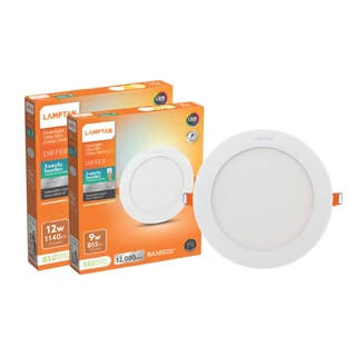 LAMPTAN โคมไฟ LED DOWNLIGHT ULTRA SLIM COLOUR SWITCH DIFFER 3แสงในโคมเดียวเปลี่ยนแสงด้วยสวิตช์ไฟ