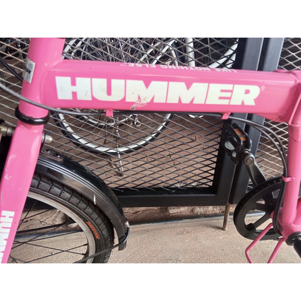 A10 Hummer สีชมพู จักรยานญี่ปุ่น พับได้ ล้อ20