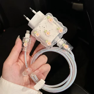 พร้อมส่งจากไทย ชุดพันสาย เคสหัวชาร์จ ลายการ์ตูน ตัวถนอมสาย USB C 20W 18W 5W 35W