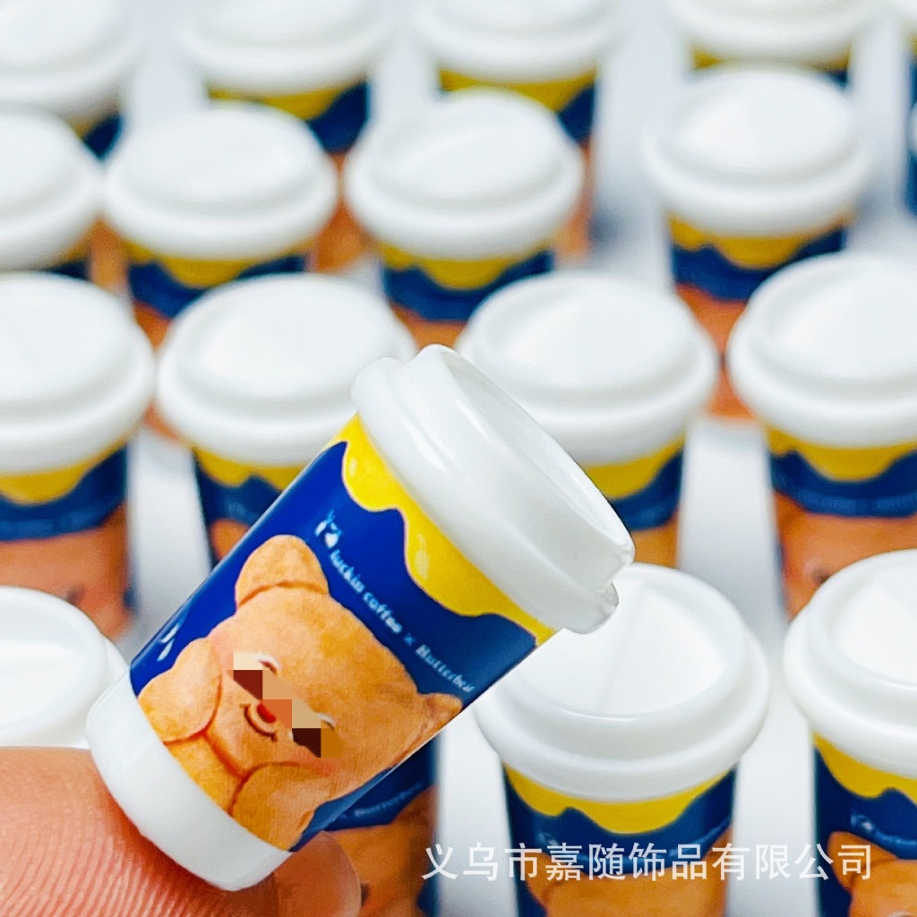 j848แก้วหมีเนยของจิ๋วจำลองแพ็คละ10 ชิ้น