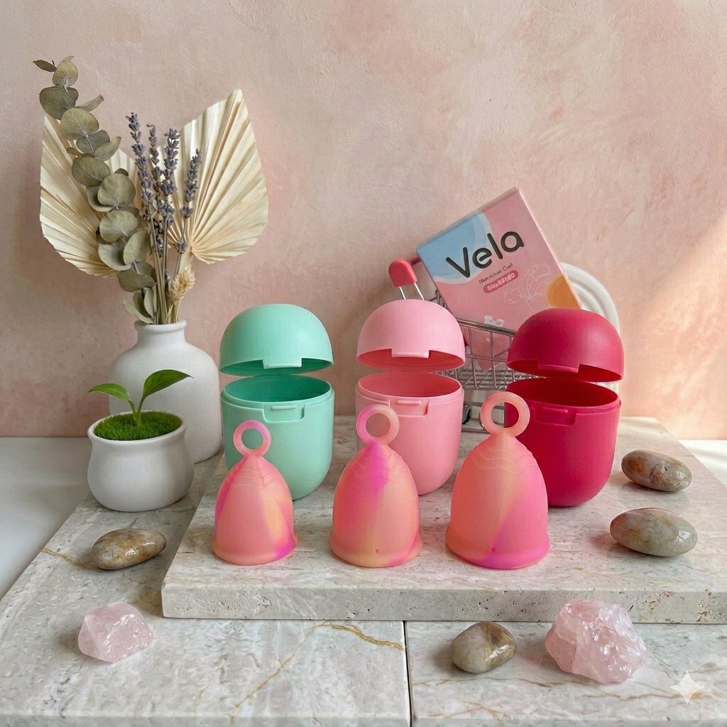 เช็ทถ้วยอนามัย+กล่องต้ม Vela Ring Cup