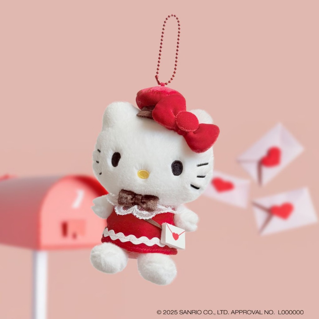 พวงตุ๊กตา KT HelloKitty มาสคอตเฮลโลคิตตี้จดหมายรักสุดน่ารัก ขนาด: กว้าง 10.5 ซม. x ลึก 8 ซม. x สูง 1