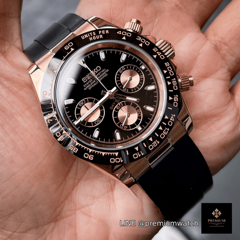 Premium Watch S Logo Daytona Black Chocolate VK63 Movement Type Quartz