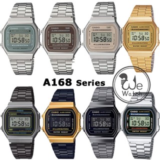 !!ประกัน1ปีและกล่อง CMG!! CASIO รุ่น A168 series นาฬิกาข้อมือ ดิจิตอล หน้าปัดสี่เหลี่ยม คลาสสิกในตำนาน Unisex A168