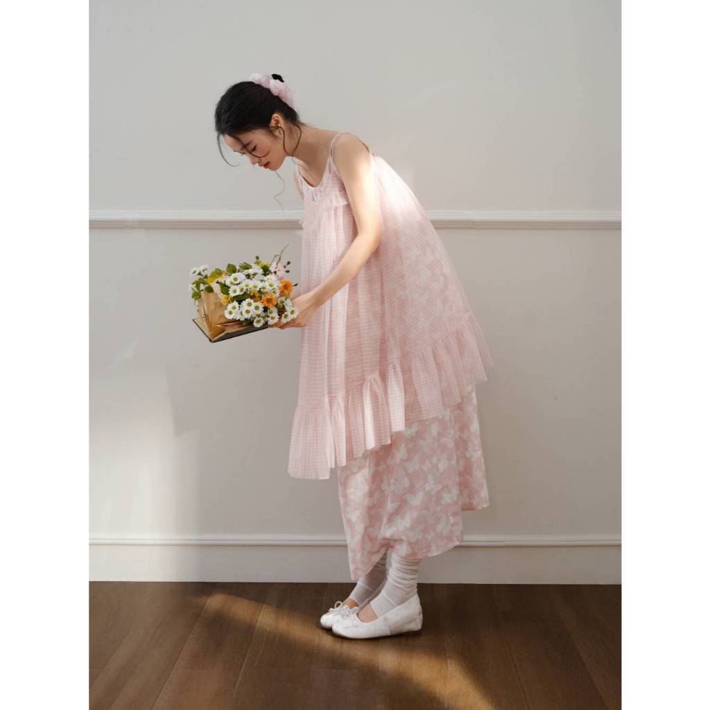 [Preorder] KUOSE : Pink Layered Dress Set