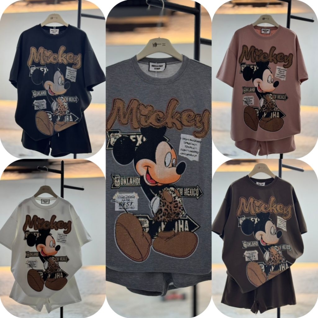 💖 ชุดเซ็ตสาวอวบ Oversize48-50 ลายมิกกี้สุดคิ้วท์
