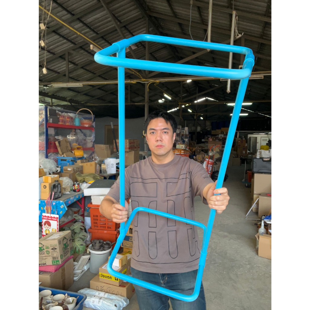 ที่แขวนถุงขยะ โครงแขวนถุงขยะ ขาแขวนถุงขยะ 37x37x80cm ใส่กับถุงดำ30x40นิ้วกำลังดี ออกใบกำกับภาษีได้ เป็นpvc