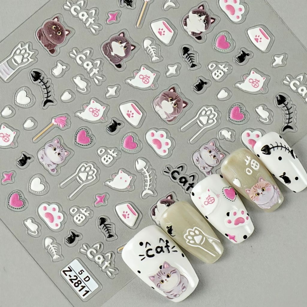 พร้อมส่งจากไทย! สติกเกอร์ติดเล็บ สติกเกอร์ลายนูน รูปที่ 6