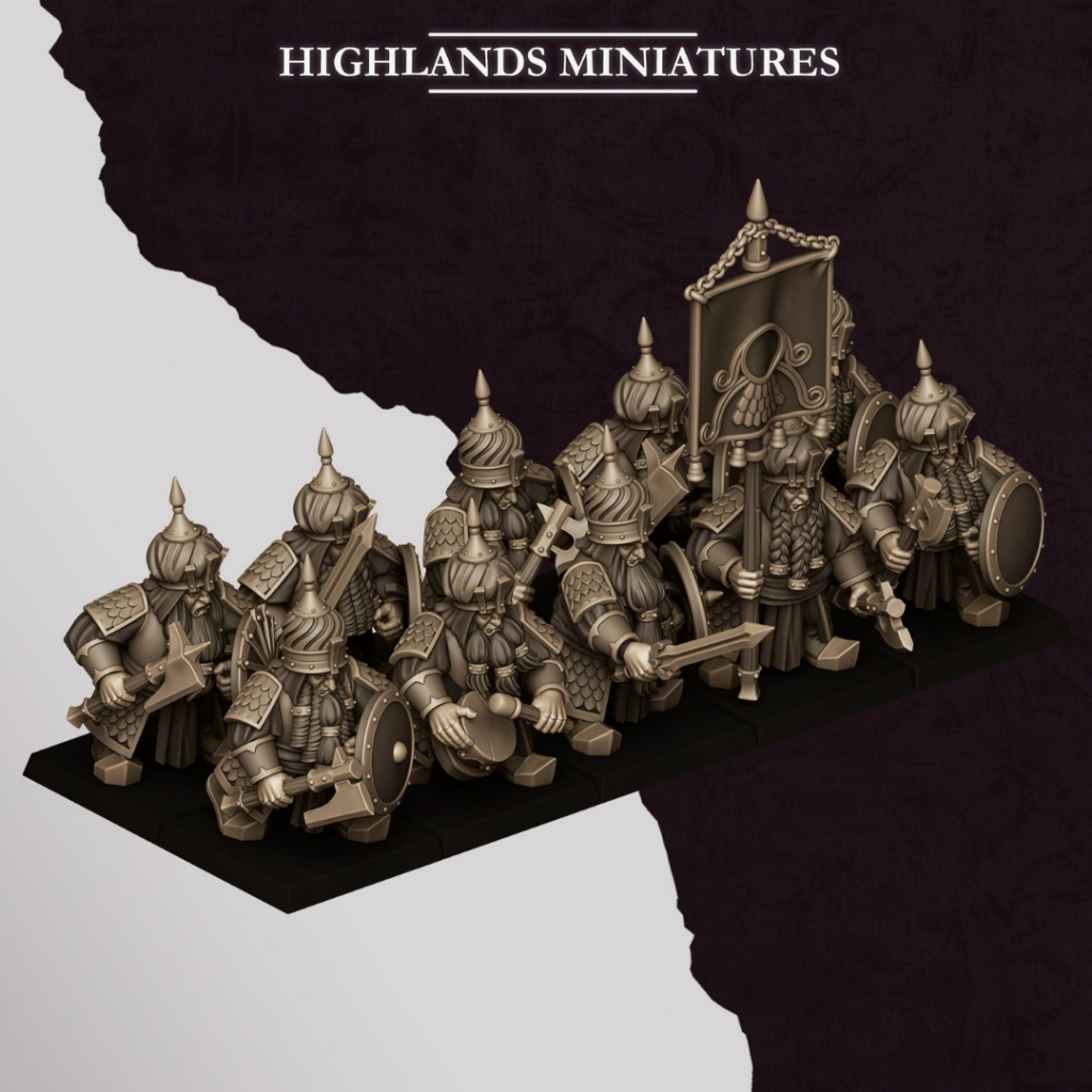 Sons of Marduk Warriors with Hand Weapons - Sons of Marduk - Humanoid Dwarf / 32mm scale 3D printed 