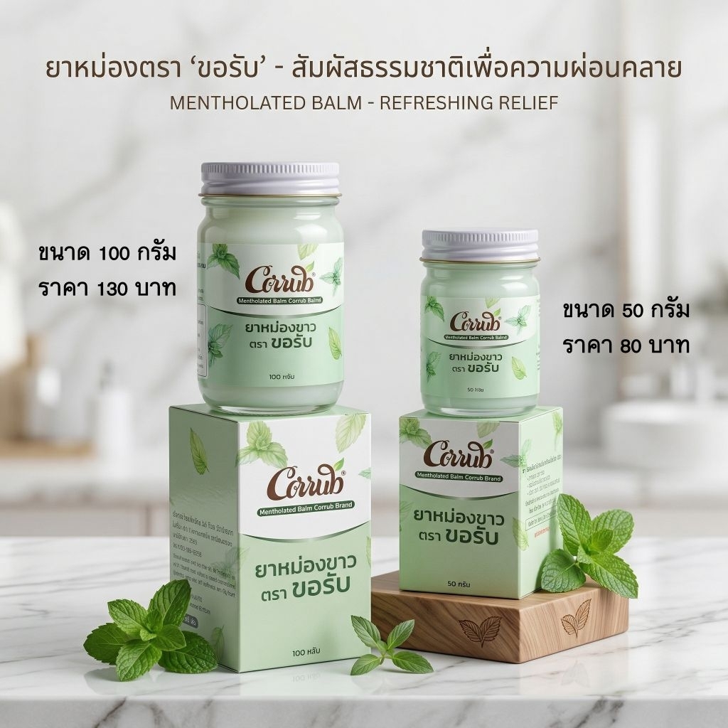 (ปลีก)ยาหม่องขาวตราขอรับ 20,50,100 กรัม
