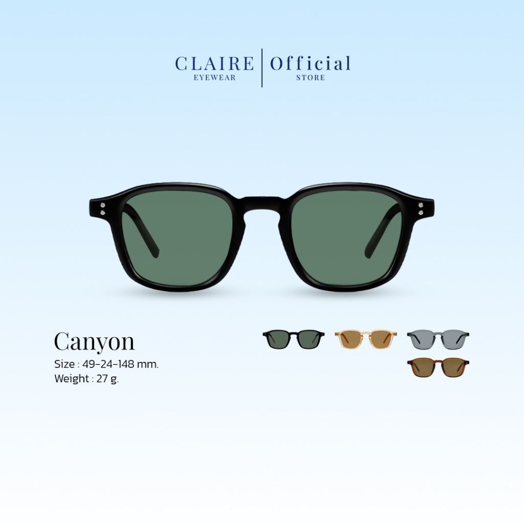 CLAIRE : (CN) แว่นกันแดด รุ่น Canyon แว่นเลนส์แท้ กันแดด UV400