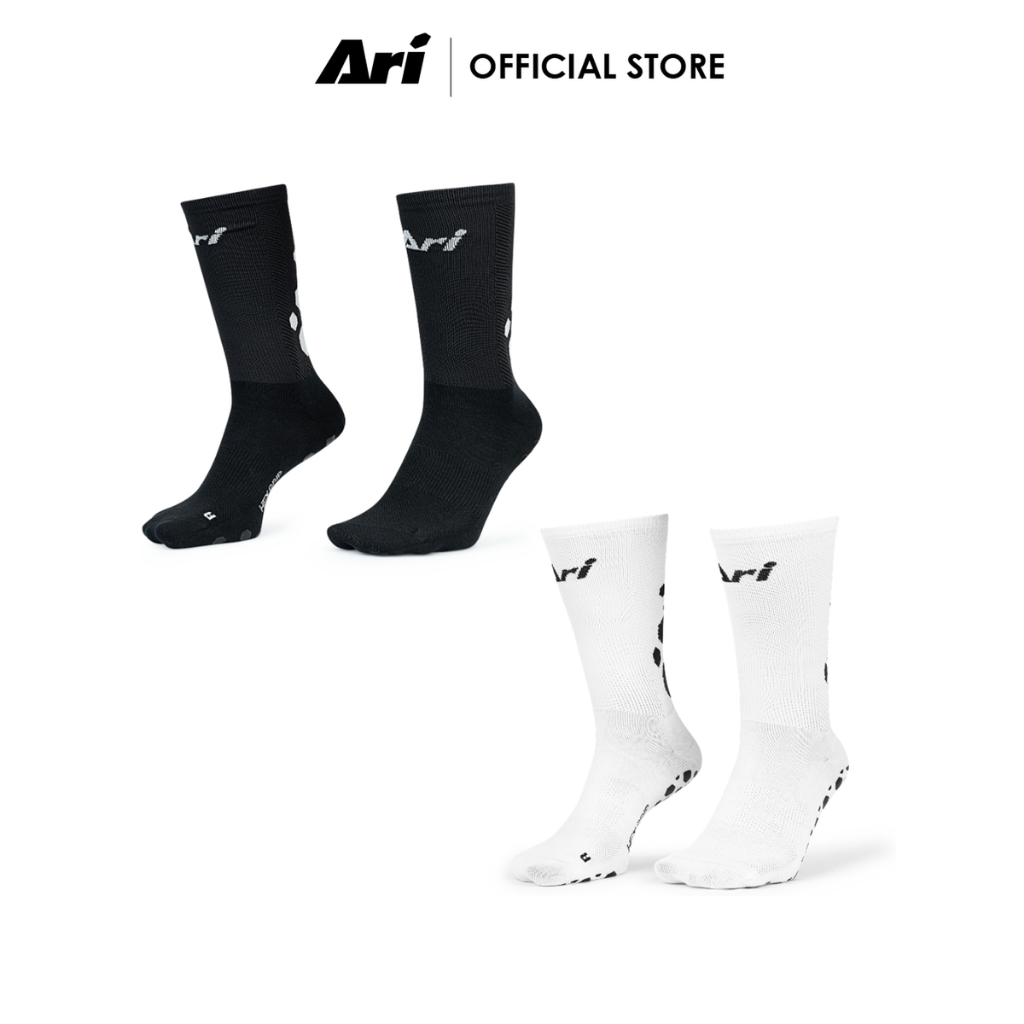 ARI HEX GRIP CREW SOCKS -  ถุงเท้าครึ่งแข้ง อาริ HEX GRIP