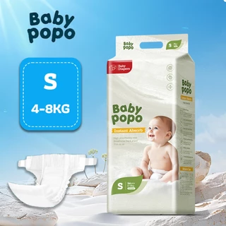 Babypopo 44-52ชิ้น ผ้าอ้อมเด็ก กางเกง แบบเทป ใช้ได้ตลอดคืน S/M/L/XL/XXL/3XXL BABY DIAPER PANTS