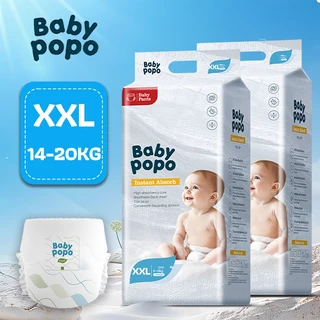 [ซื้อ 1 แถม 1] BABYPOPO 50ชิ้น ผ้าอ้อมเด็ก กางเกง กางเกง นุ่ม บางเบา แบบเทป BABY DIAPER PANTS M/L/XL/XXL