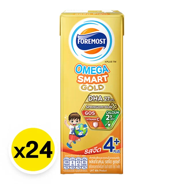 โฟร์โมสต์ โอเมก้า สมาร์ท โกลด์ 4+ นมยูเอชที รสจืด 180 มล. x 24
