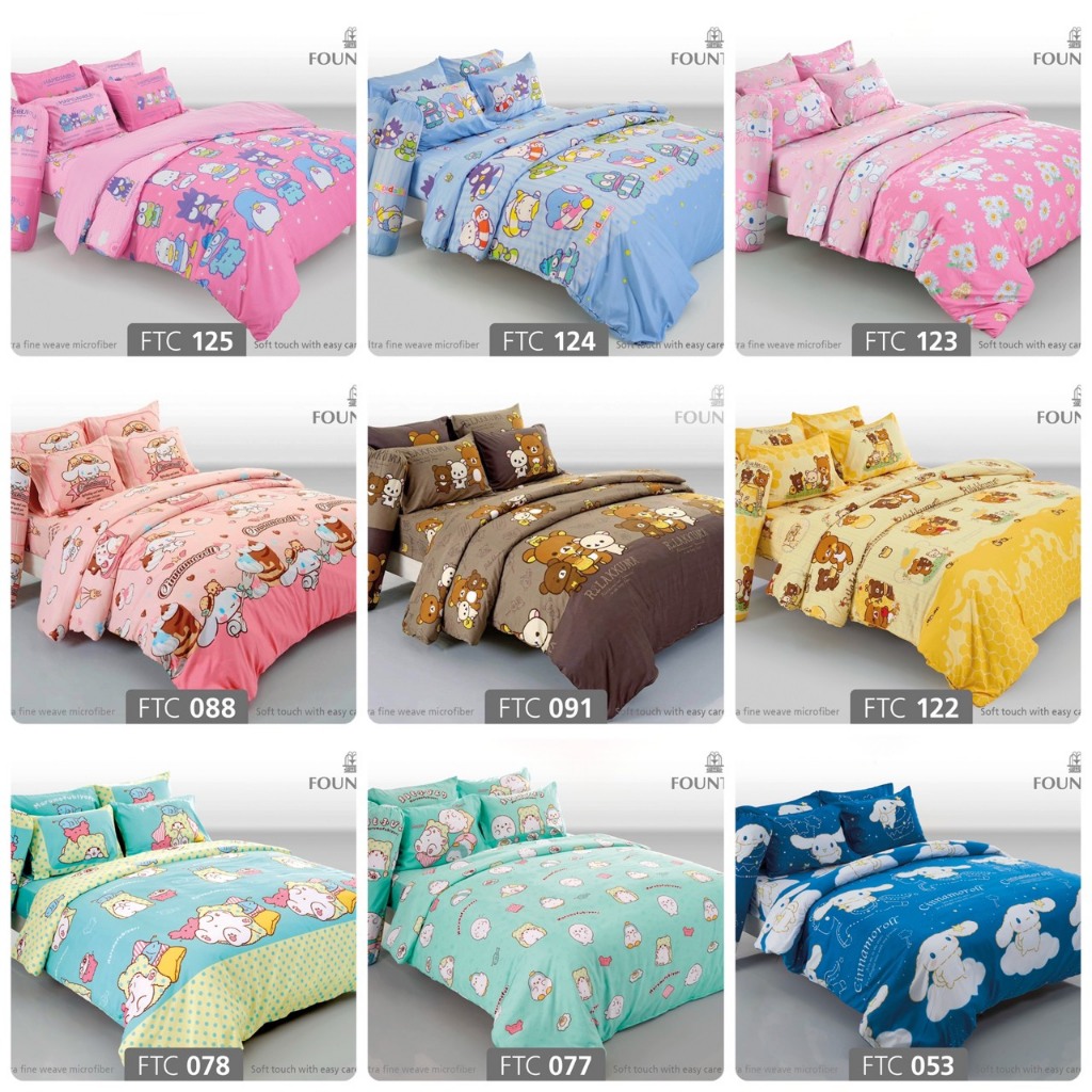 FOUNTAIN โปรโมชั่น ftc ชุดผ้าปู +ผ้านวม 3.5 5 6 ฟุต 51 53 77 78 88 91 122 123 124 125 แคทลียา cattle