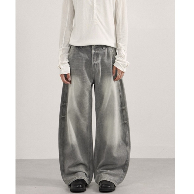 กางเกงยีนส์ทรงกระบอก gray barrel jeans