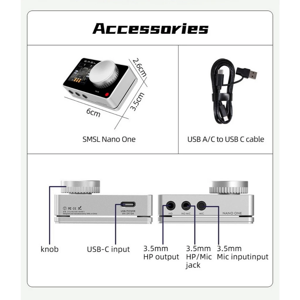 [ประกันศูนย์ไทย] SMSL Nano One ซาวด์การ์ดเกมมิ่ง พร้อมระบบปรับจูนเสียงให้เนียนสวยแบบเรียลไทม์ thumbnail 10