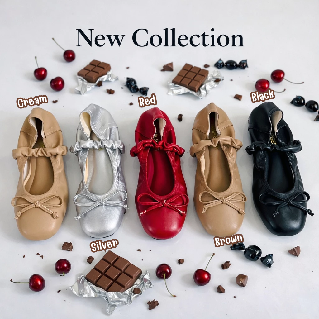NIWA SHOES รองเท้าคัทชู รองเทา้ใส่ทำงาน รองเท้าบัลล่ต์ NEW NEW หน้าเท้าอวบแนะนำบอกเพิ่ม1 ไซส์ op-37