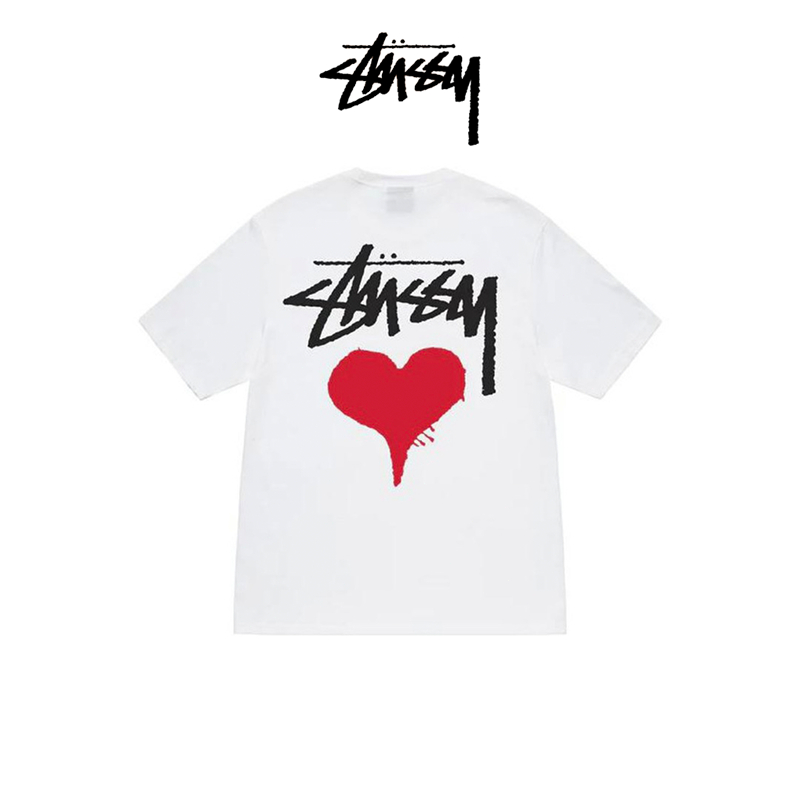 『 Stussy 』✈️พร้อมส่ง/ เสื้อ Stussy Stock Heart Tee แขนสั้นพิมพ์รูปหัวใจ
