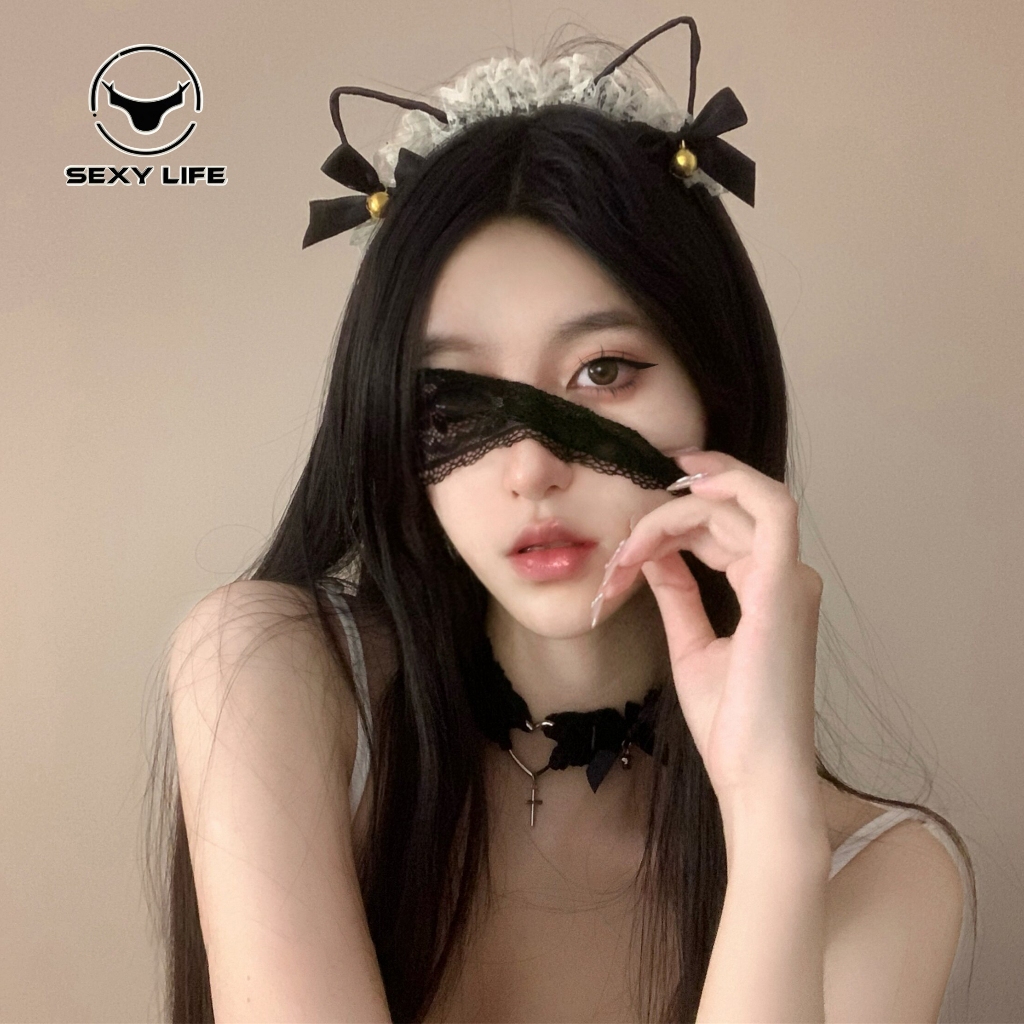 ที่คาดผม หูแมว ลูกไม้ น่ารักและเซ็กซี่  มีให้เลือก 2 สี อุปกรณ์ประกอบการเล่นบทบาทสมมติ  ส่งไวจากไทย