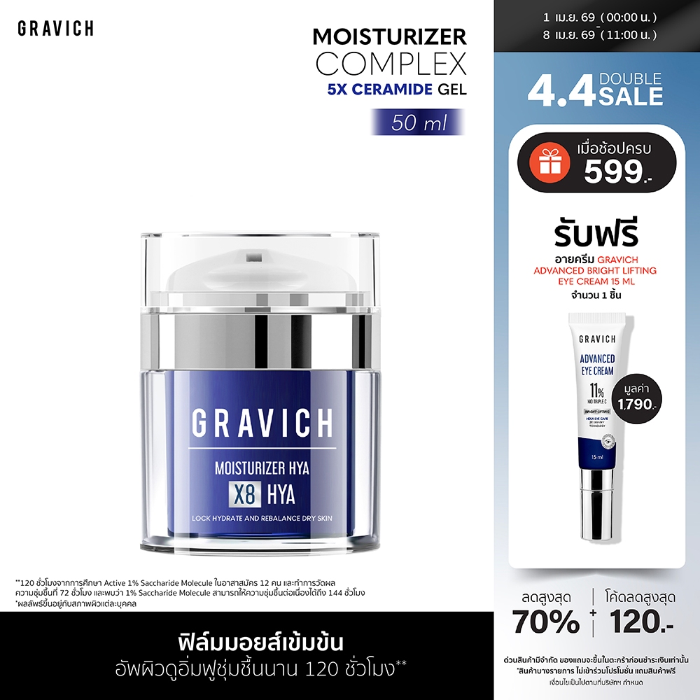 Gravich Moisturizer Complex 5X Ceramide Gel ฟิล์มมอยส์เข้มข้นสูตร เติม-ดึง-ล็อกความชุ่มชื้น