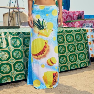 BLACKDOG BKK - SS2603 - Pineapple skirt  กระโปรงผ้ายืดพิมพ์ล…