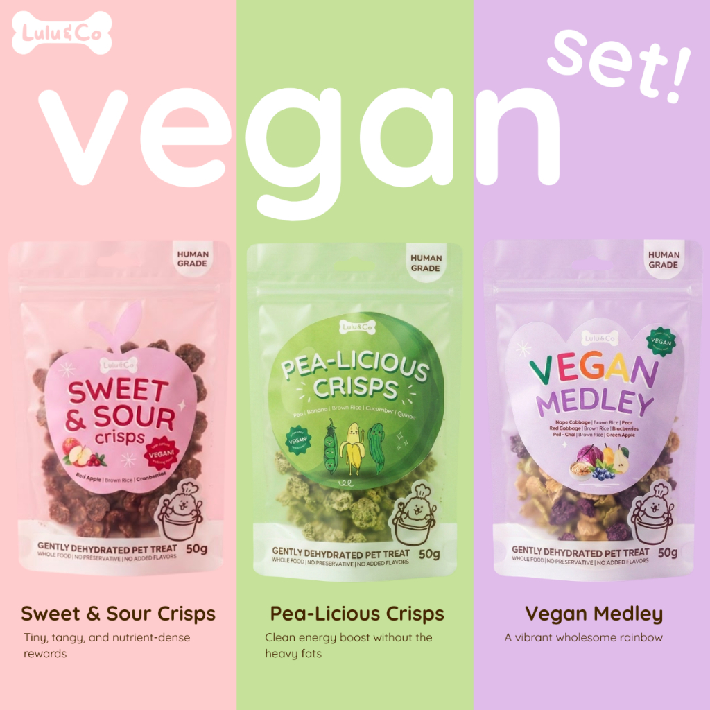 Vegan Set รวมเซ็ตขนมวีแกน ขนมหมา Dehydrated Dog Treat by Lulu & Co