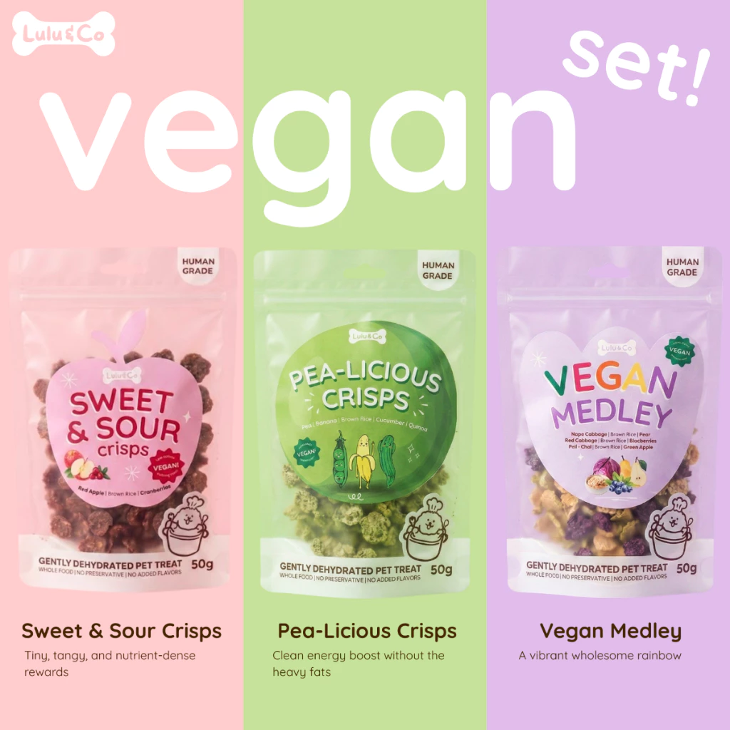 Vegan Set รวมเซ็ตขนมวีแกน ขนมหมา Dehydrated Dog Treat by Lulu & Co