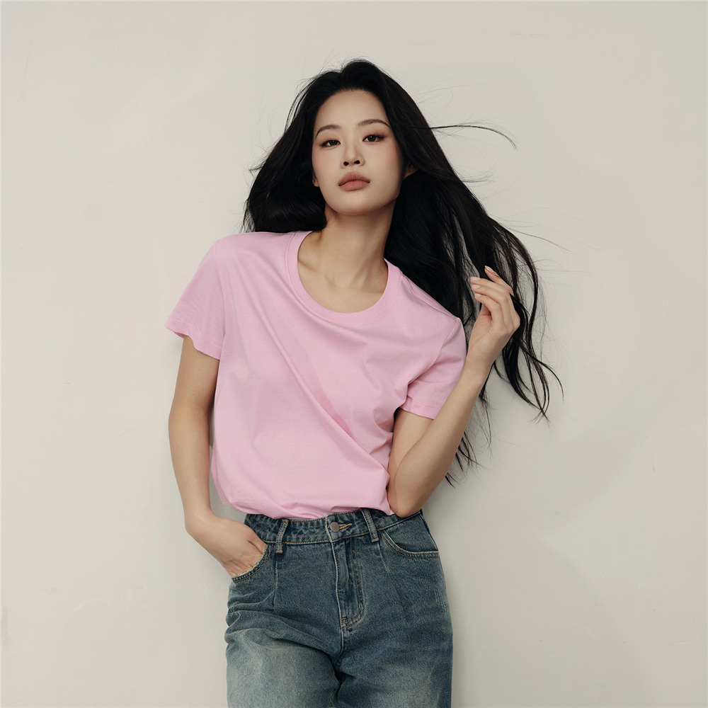 GIORDANO (Korea Collection) เสื้อยืดผู้หญิง Women's Soft-Touch Plain T-shirt 05325550