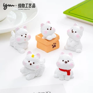 ่j302/1ตุ๊กตาหมาพันธุ์เวสต์ไฮแลนด์ของจิ๋วจำลองแพ็คละ 5 ชิ้น