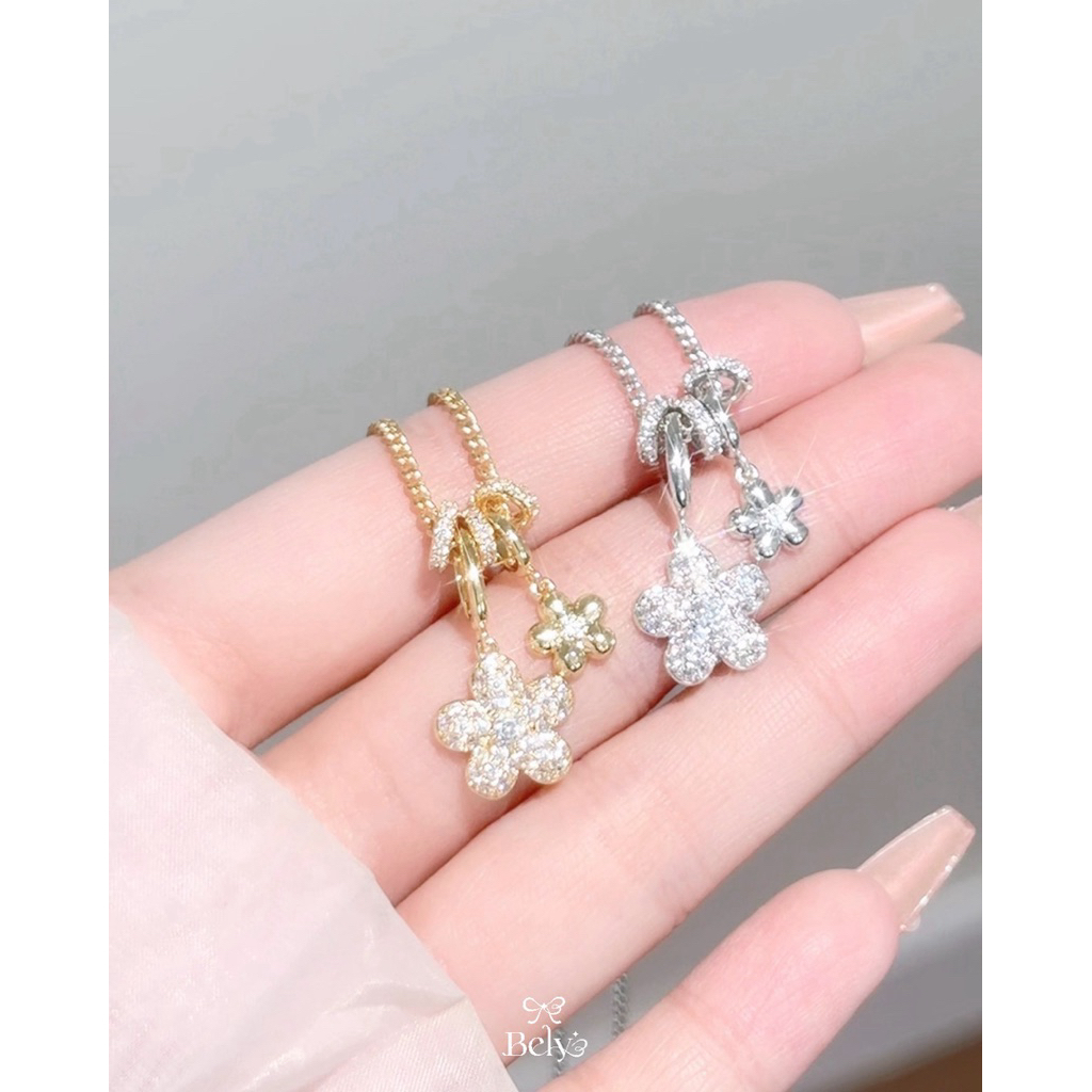 BELY 💜 สร้อยคอแฟชั่นรุ่น Flora Shine 🌸 ( ไม่แถม package ) [U2]