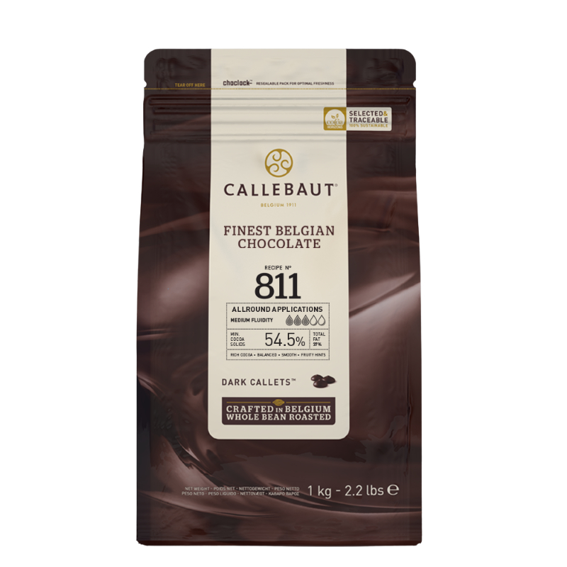 AFBS Callebaut Dark Chocolate Callets 54.5%N ํ811 1kg. #1109288