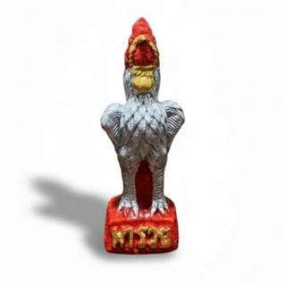 ไก่แก้บนปูนปั้น ไก่ถวายไอ้ไข่ ไหว้พระเจ้าตากสิน ไก่ไหว้พระนเรศวร ไก่ชน ไก่เงินไก่ทอง ขนาด 13 เซน สำหรับงานพิธีกรรม