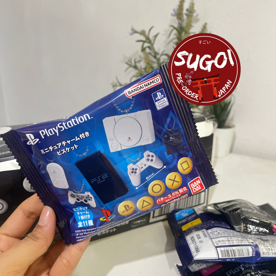 (ของแท้ 100% ) 🎌 พวงกุญแจ PlayStation แถมขนม(กินได้) เครื่องเกม PS1 & PS2 จอยเกม